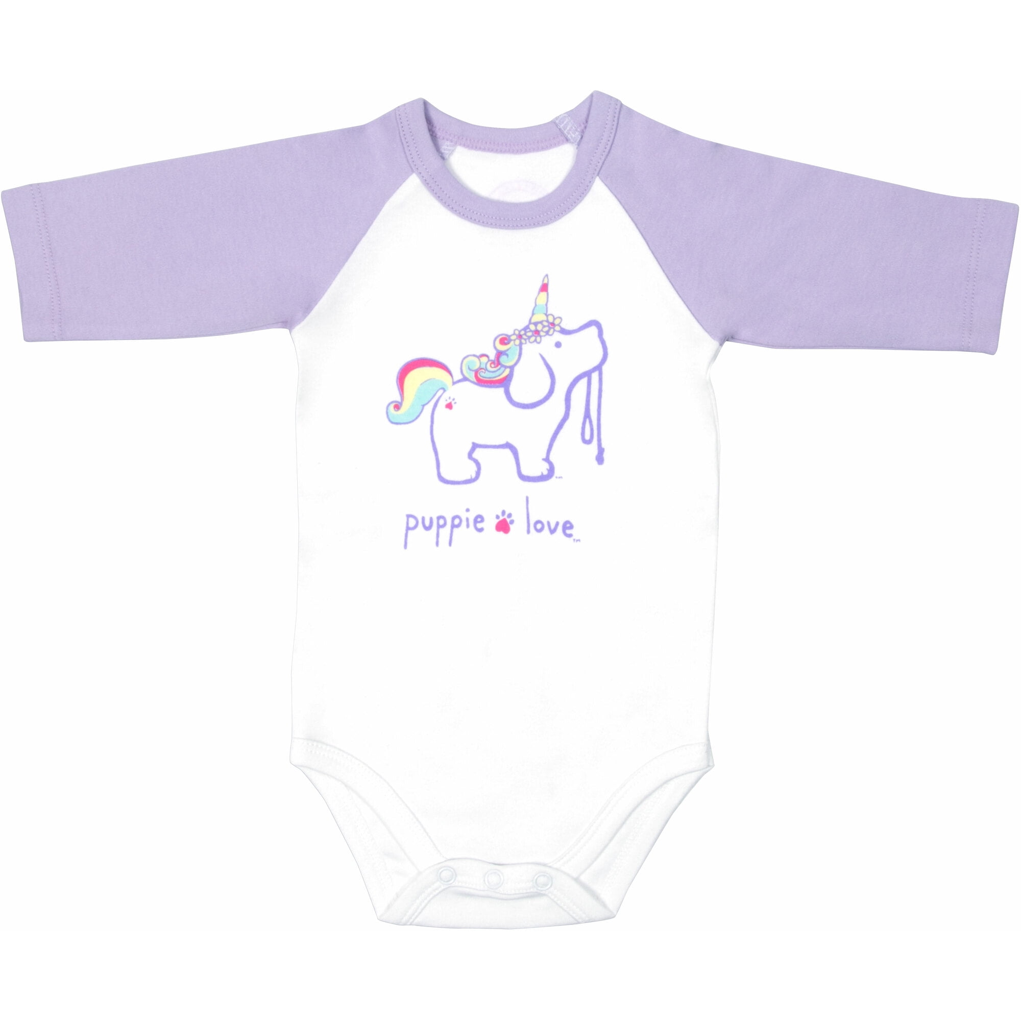 Unicorn - 12-24 Months 3/4 Length Purple Sleeve Onesie