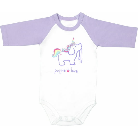 Unicorn - 12-24 Months 3/4 Length Purple Sleeve Onesie