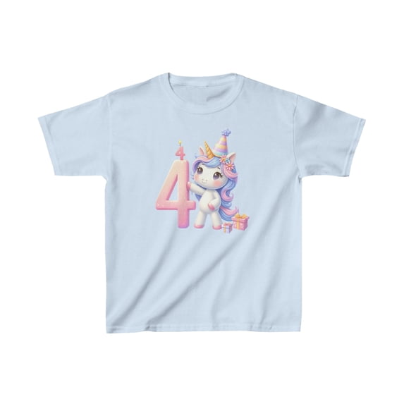 Unicorn 4th Birthday T-Shirt, Fourth Birthday Shirt, Unicorn Birthday Tee