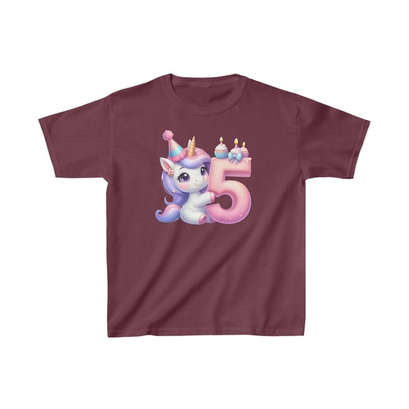 Unicorn 5th Birthday T-Shirt, Fifth Bday Shirt, Unicorn Tee, Bday Day Gift