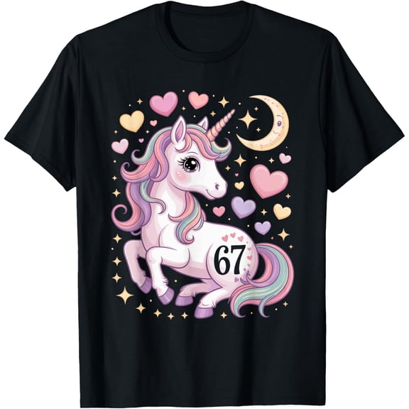 Unicorn 67 Six Seven Alpha Slang 6 7 Meme adult s T-Shirt