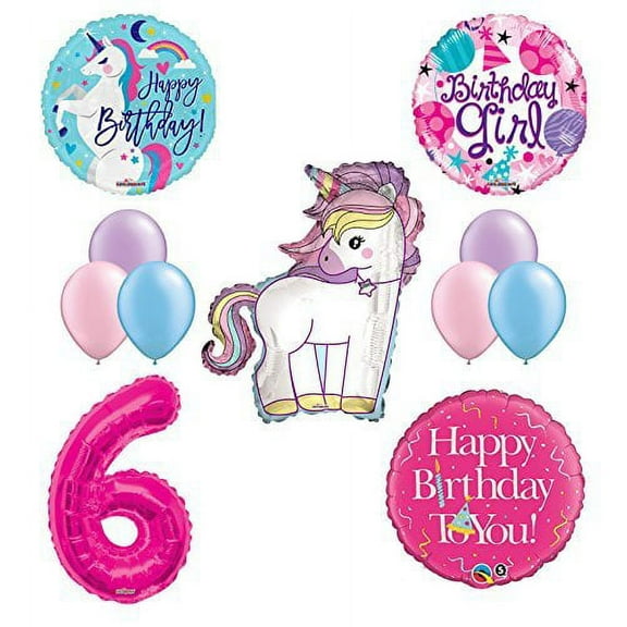 Unicorn 6th Birthday Girl Party Supplies and Balloon Decorations