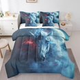 thumbnail image 1 of Unicorn 7 Piece Comforter Set Full Bed in a Bag Gothic Dreamy Horse Bedding Sets,Goth Magical Animal Sheet Set with Comforter Galaxy Moon Bed Set,Boho Room Decor, 1 of 5