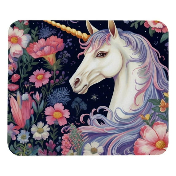 Unicorn 8.3x9.8 Inch Square Gaming Mouse Pad with Non-Slip Rubber Bottom, Printed Desk Mat for Office and Gaming