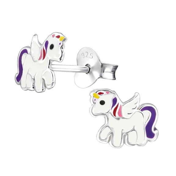 Unicorn 925 Sterling Silver Stud Earrings