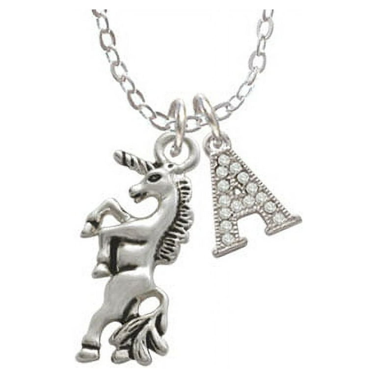 Unicorn A Crystal Initial Sophia Necklace, 18