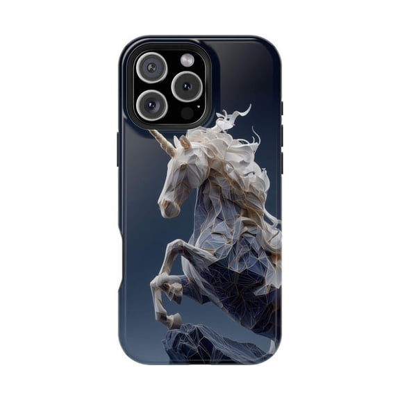Unicorn Abstract Artwork Horse Poly Wireframe Fantasy Design Phone Case for 11 12 13 14 15 16 17 Pro
