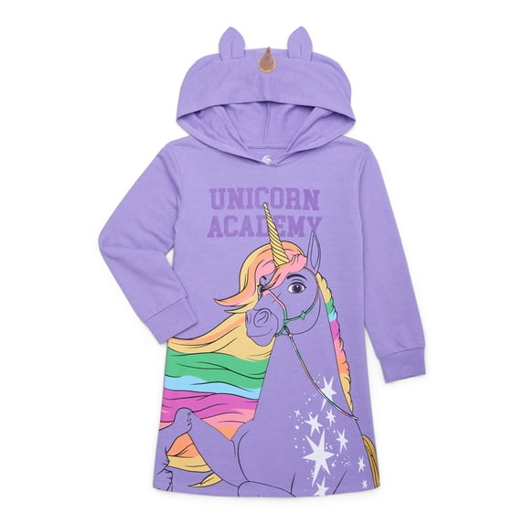 Unicorn Academy Girls Hooded Long Sleeve Cosplay Dress, Sizes 4-12