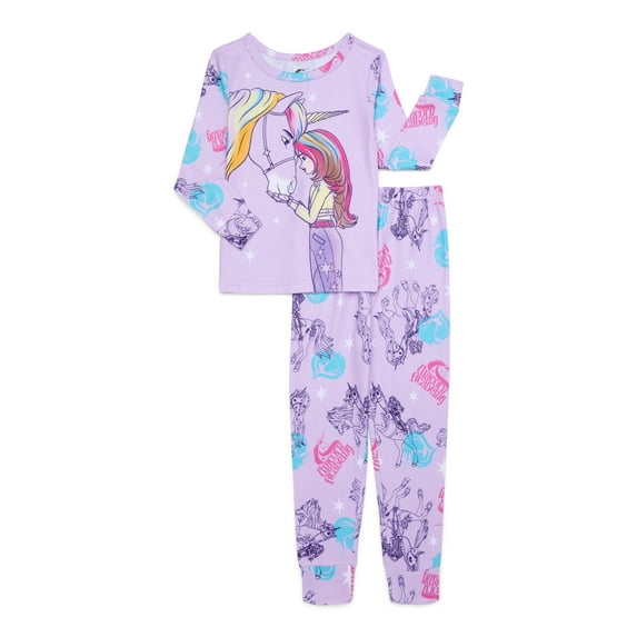 Unicorn Academy Girls Long Sleeve Top and Pants Pajama Set, 2-Piece, Sizes 4-12