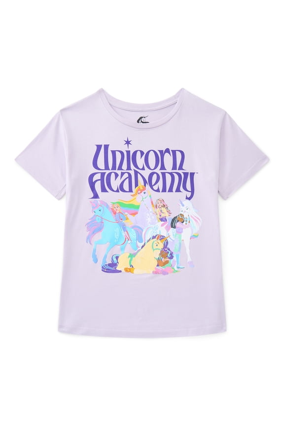 Girls Graphic T-Shirt with Short Sleeves, Sizes 4-16