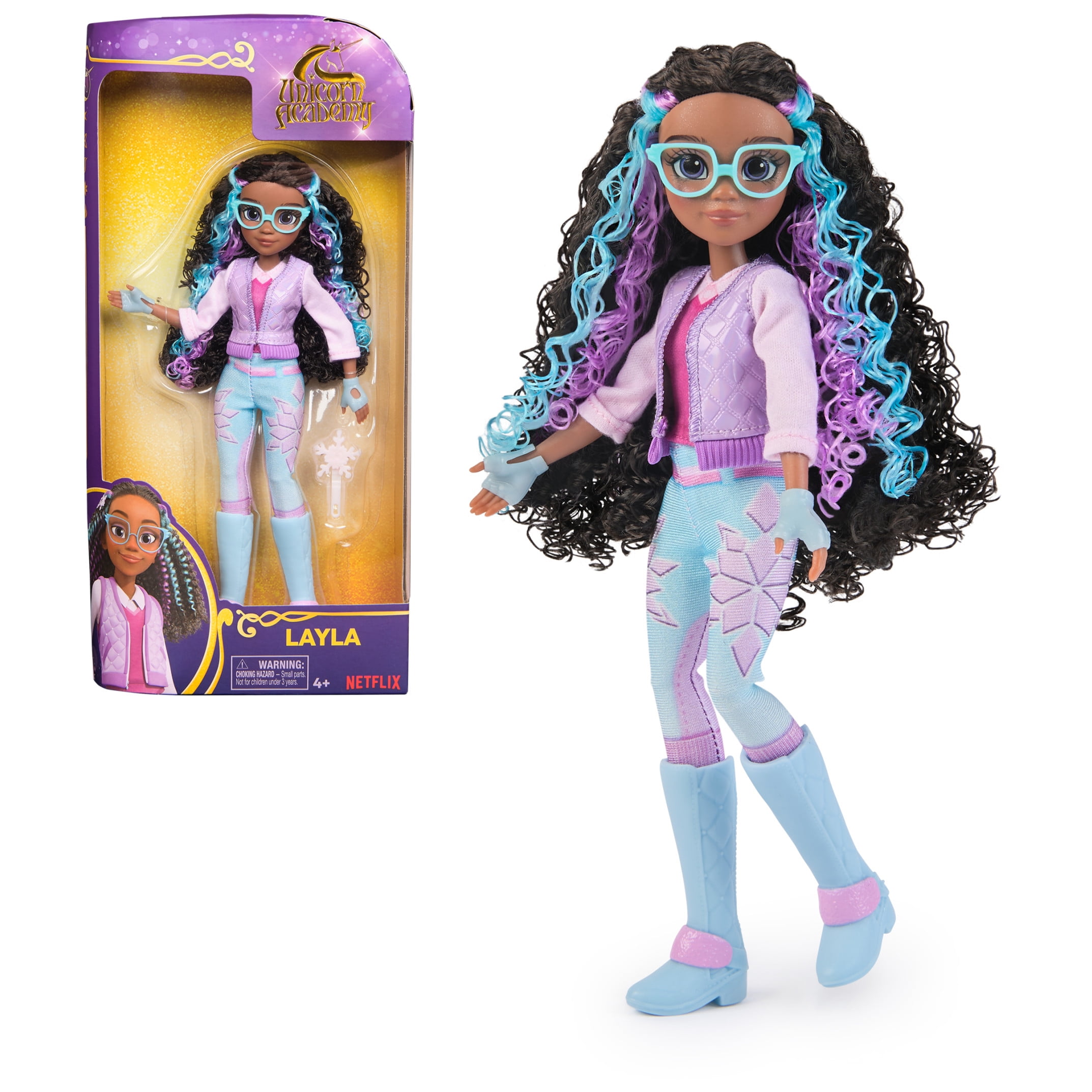 Unicorn Academy, Layla Doll with 5 Fashion Accessories, 9.5”, Toys for Girls Ages 4+