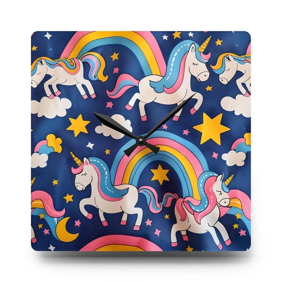 Unicorn Acrylic Kid's Wall Clock