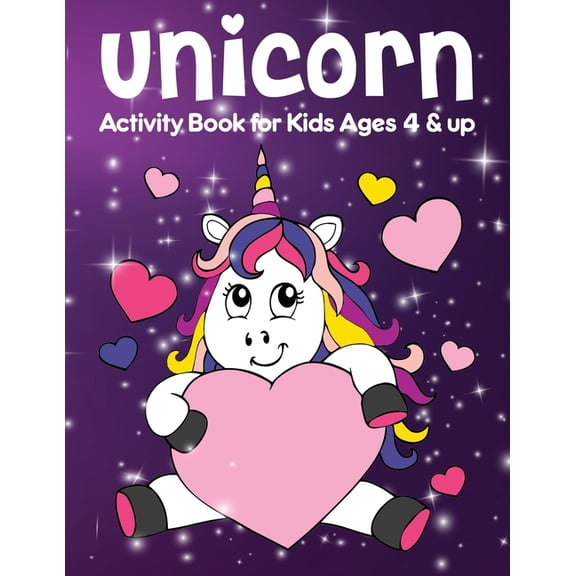 Unicorn Activity Book for Kids Ages 4 & up: Coloring Unicorn, Maze, Talk Game, Crossword, Guess, (Paperback)