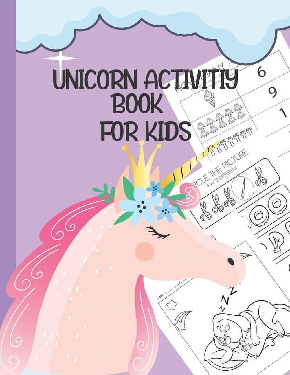Unicorn Activity book For kids: Workbooks for Kids learners - Coloring Book Paper - Shape Tracing - Connect the number - 8.5x11Inch (Paperback)