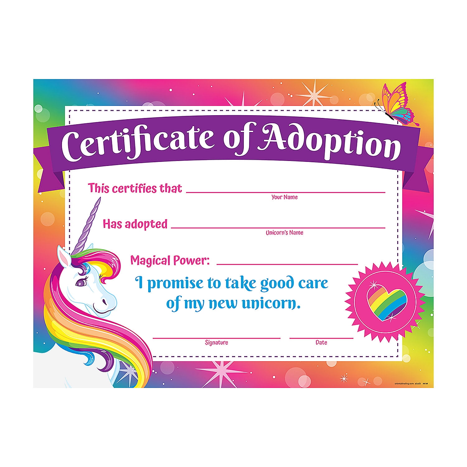 Adopt a Unicorn Party Kit / Certificate / Adoption Sign / Favor Tag / Craft  Activities, colouring sheet, unicorn names and unicorn crown