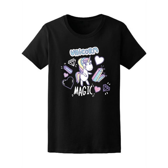 Unicorn And Heart With Crystals T-Shirt Women -Image by Shutterstock, Female Small