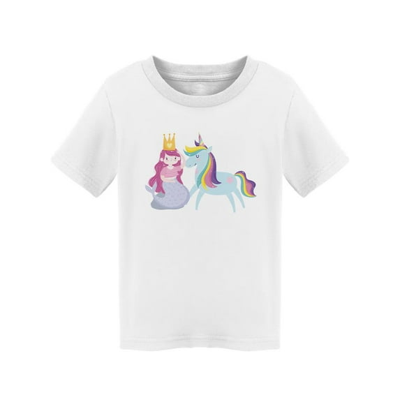 Unicorn And Mermaid With Crown T-Shirt Toddler -Image by Shutterstock, 3 Toddler