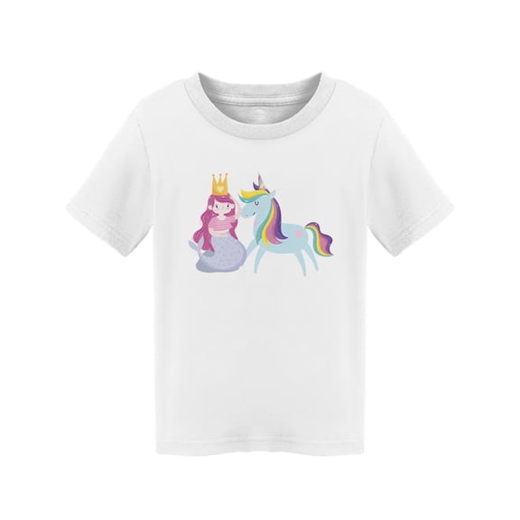 Unicorn And Mermaid With Crown T-Shirt Toddler -Image by Shutterstock,  3 Toddler