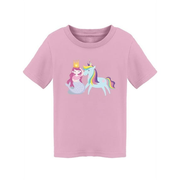 Unicorn And Mermaid With Crown T-Shirt Toddler -Image by Shutterstock, 4 Toddler