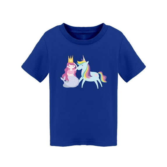 Unicorn And Mermaid With Crown T-Shirt Toddler -Image by Shutterstock, 4 Toddler