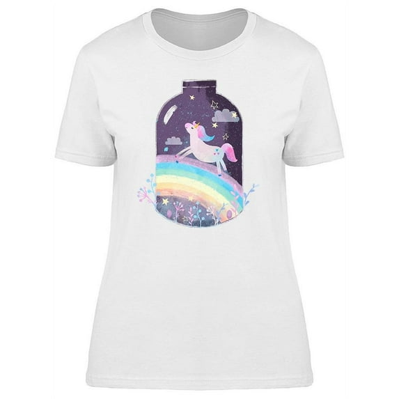 Unicorn And Rainbow In Jar Tee Women's -Image by Shutterstock