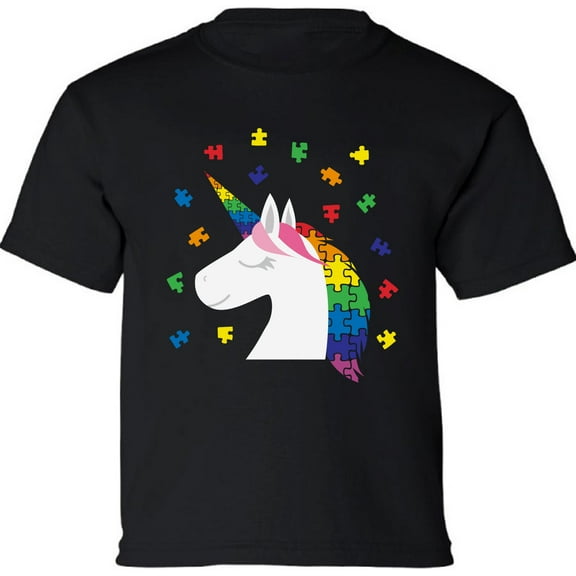 Unicorn Autism Awareness Shirt XS S M L XL Graphic T-Shirt for Kids Youth Tee for Boys Girls