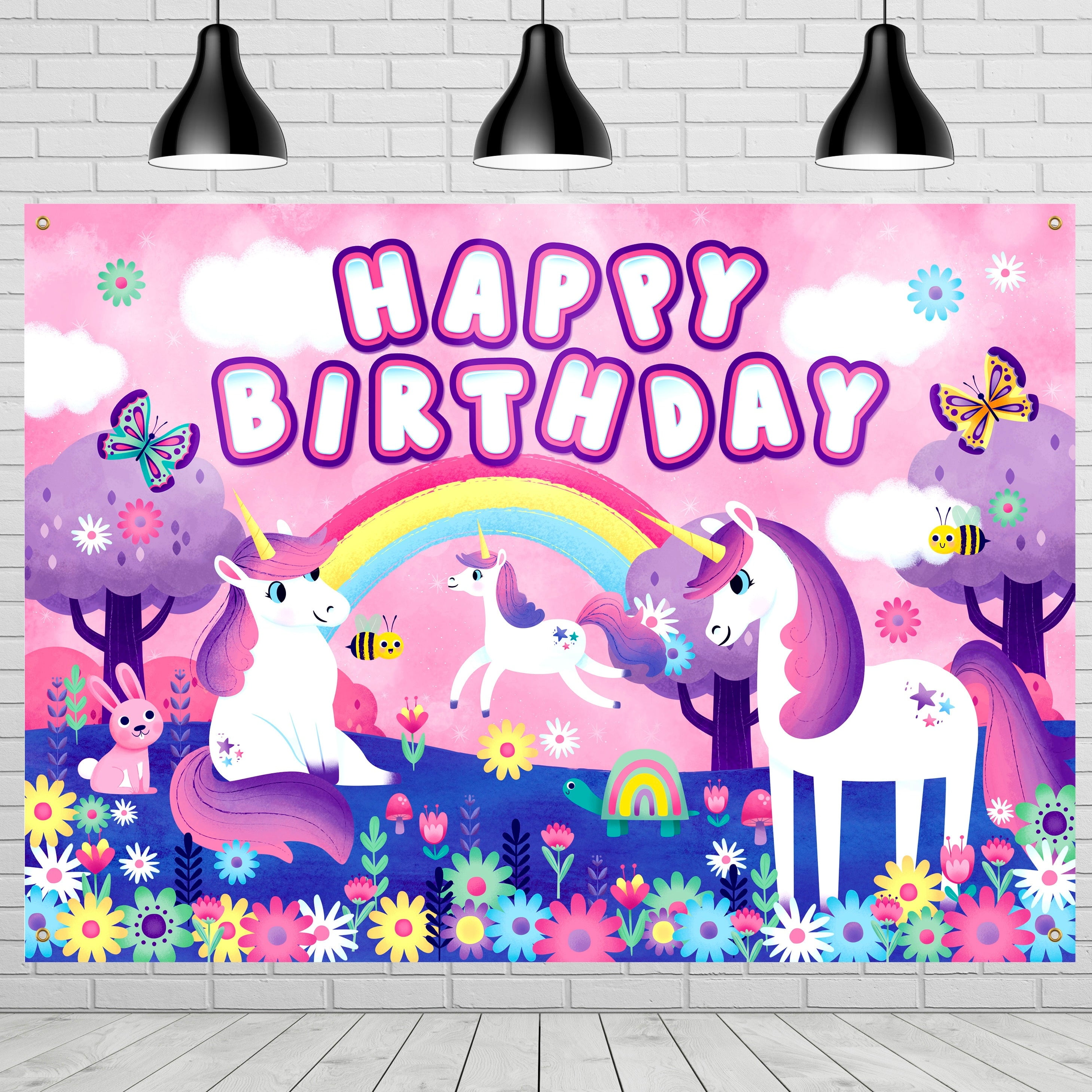 Unicorn Backdrop Rainbow Unicorn Party Supplies