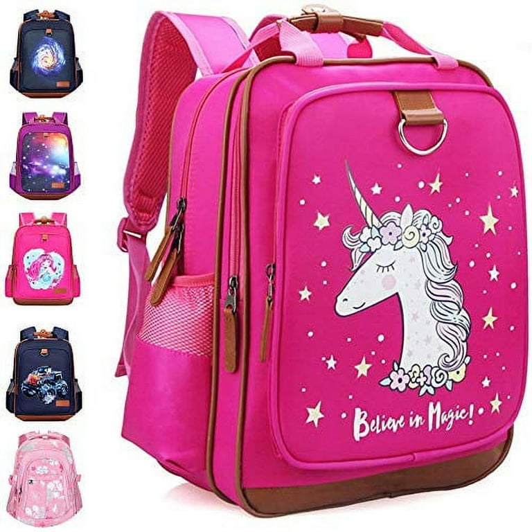 Unicorns Personalized Small Kids School Backpack with Side Pockets