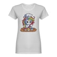 thumbnail image 1 of Unicorn Baking Cupcakes Shaped T-Shirt Women -Image by Shutterstock, Female Medium, 1 of 2