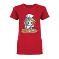 thumbnail image 1 of Unicorn Baking Cupcakes Shaped Tee Women's -Image by Shutterstock, 1 of 2