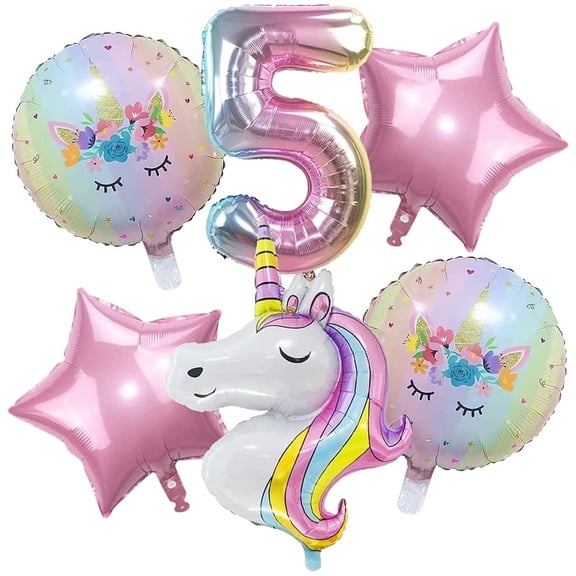 Unicorn Balloons Unicorn Birthday Party Decorations for Girls Foil Balloons Set Macaron and Rainbow Balloon Wedding Baby Shower Party Supplies