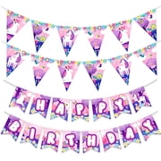 Unicorn Banner & Pennants Kit - Rainbow Unicorn Party Supplies