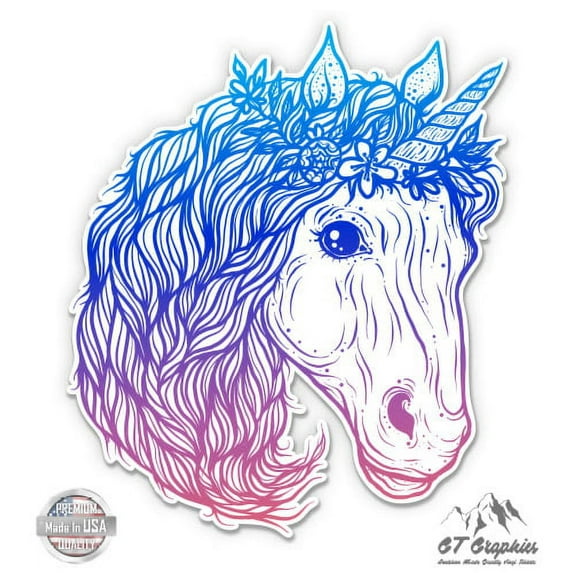 Unicorn Beautiful - 8" Vinyl Sticker - For Car Laptop I-Pad - Waterproof Decal