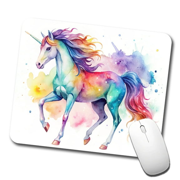 Unicorn Beautiful Watercolor Design Mouse Pad Low Profile Gaming Mat
