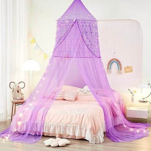 Unicorn Bed Canopy for Girls,Bed Canopy with Lights,Canopy for Girls Room Decor, Canopy for Twin to King Size
