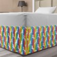 thumbnail image 1 of Unicorn Bed Skirt, Magic Ideas Theme Colorful Stripes Composition with Horses of Imaginary World Print, Elastic Bedskirt Dust Ruffle Wrap Around for Bedding Decor, 4 Sizes, Multicolor, by Ambesonne, 1 of 2
