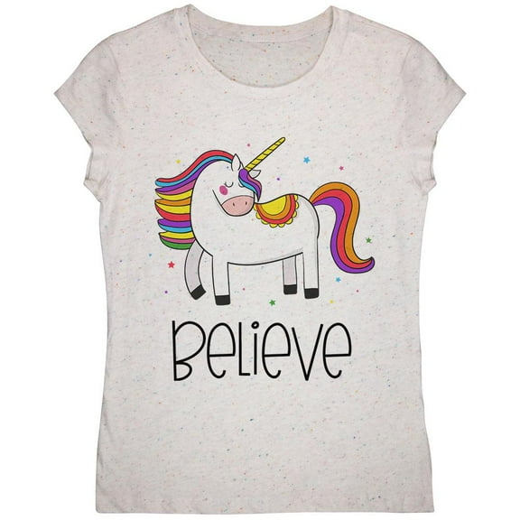 Unicorn Believe Youth Girls T Shirt Birthday Cake YLG
