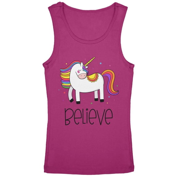 Unicorn Believe Youth Girls Tank Top Bright Berry YSM