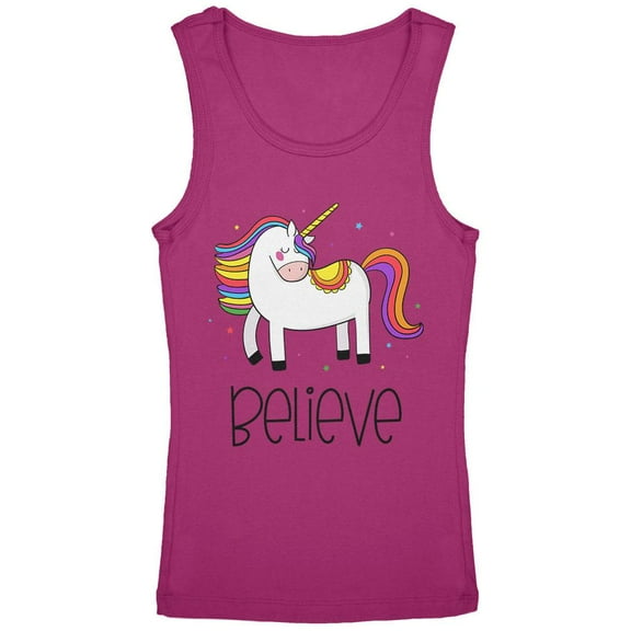 Unicorn Believe Youth Girls Tank Top Bright Berry YSM