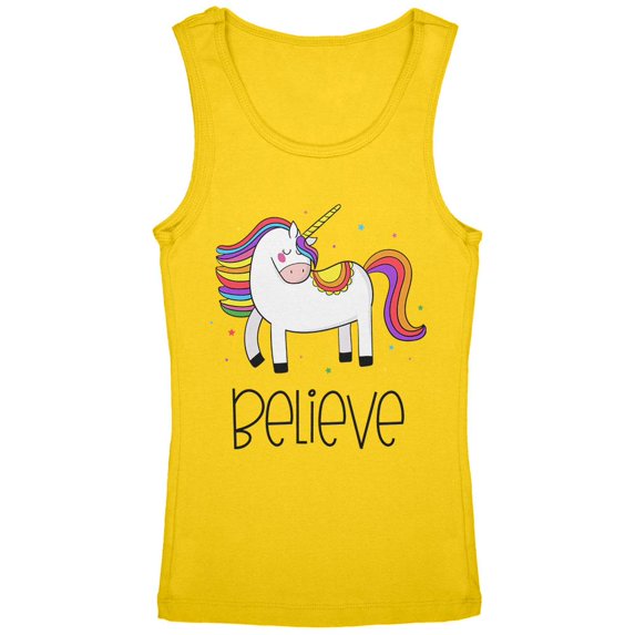 Unicorn Believe Youth Girls Tank Top Yellow YSM