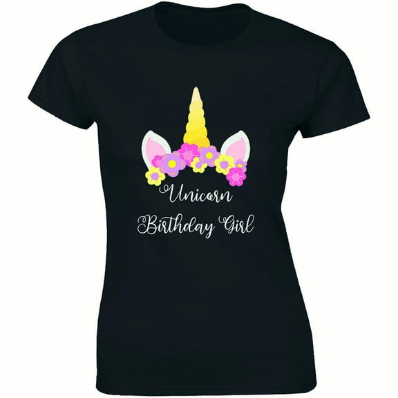 Unicorn Birthday Girl - Cute Fantasy Cool Rainbow Unicorn Women's Tee Shirt