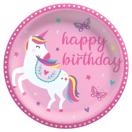 Unicorn Birthday Large Paper Plates (8ct)
