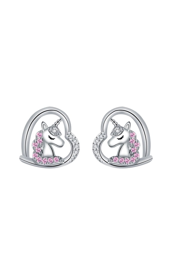 Unicorn Birthstone Earrings Magical Stud Earrings for Women, Unique Gemstone Jewelry Gift for Birthdays, Valentine