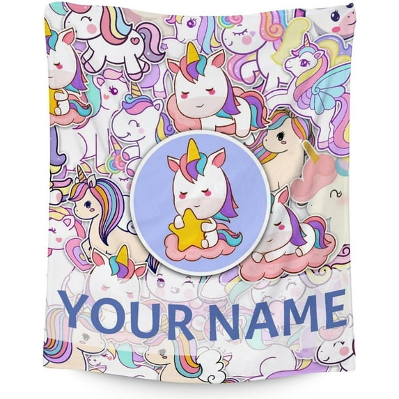 Unicorn Blanket Gifts, 40"x50" Cute Throw Blanket for Adults Kids, Lightweight, Plush, Soft, Cozy, Warm, Flannel Blankets for Bed Couch