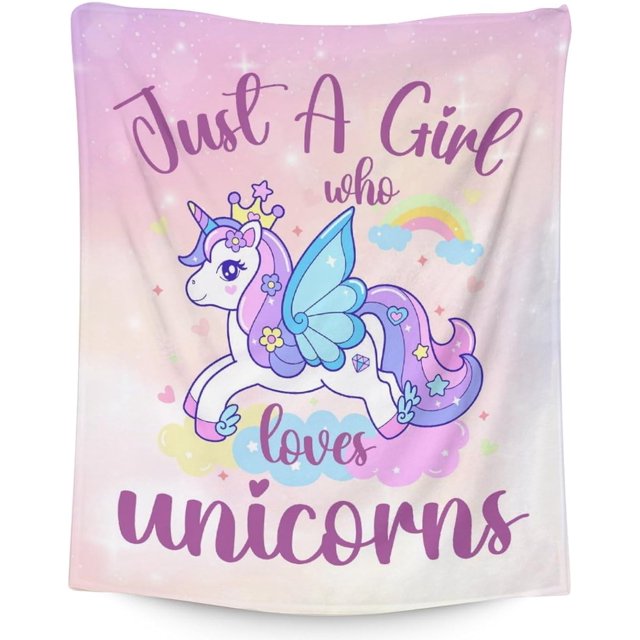 Unicorn Blanket Gifts, 60"x80" Cute Throw Blanket for Adults Kids
