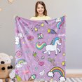thumbnail image 1 of Unicorn Blanket Gifts for Kids Girls Toddler Unicorn Rainbow Throw Soft Flannel Fleece Blankets for Sofa Couch Baby Shower Birthday Christmas Birthday Gifts Bedroom Nursery Decor 50x60 Inch, 1 of 1