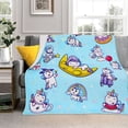 thumbnail image 1 of Unicorn Blanket for Girls Kids Throw Blanket Unicorns Gifts for Girls and Women Kawaii Blanket Super Soft Plush Cozy Lightweight Cute Blanket (Unicorn Blue 50 x 60 Inches), 1 of 6