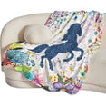 thumbnail image 1 of Unicorn Blanket for Girls Women Unicorn Gifts Unicorn and Floral Throw Blanket for Kids Adults Ultra Soft Cozy Fleece Blanket for Couch Sofa ​Bed 40"x50", 1 of 6