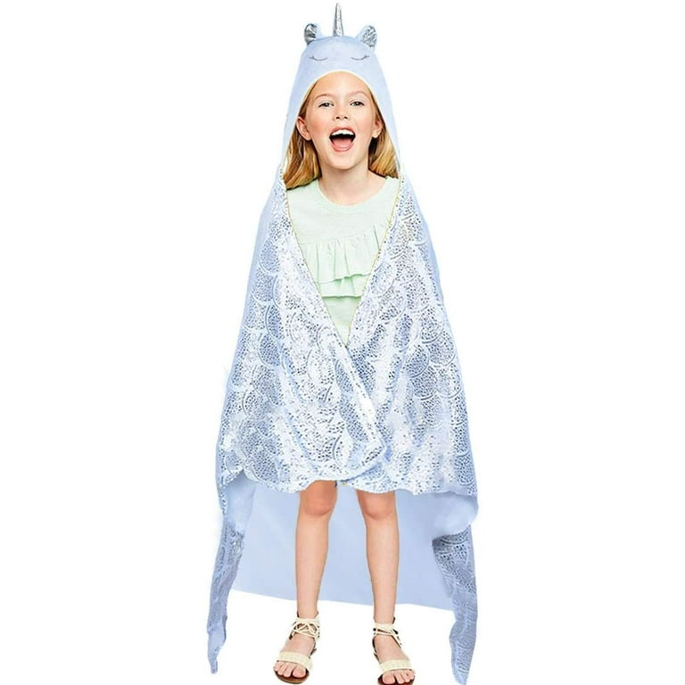 Unicorn Blanket for Kids Kids Hooded Throw Unicorn Hooded Wearable Cozy Blanket Unicorn Hoodie Cloak for Sleeping Traveling Birthday Gift Walmart