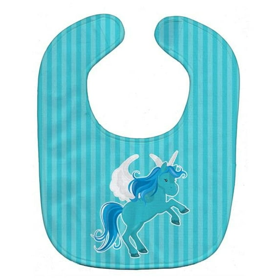 Unicorn Blue Stripes Baby Bib
